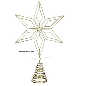 Most Attractive Look Best Quality Iron Metal Star <b>Tree</b> <b>Topper</b> Silver Color For Christmas <b>Tree</b> Decoration - Product Image 5