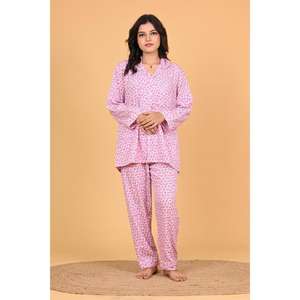 Conjunto de Pijama Ligero de Poliéster Crepé con Estampado Floral para Mujer, Manga Larga, Ropa de Dormir Casual de Lujo para Verano - Product Image 5