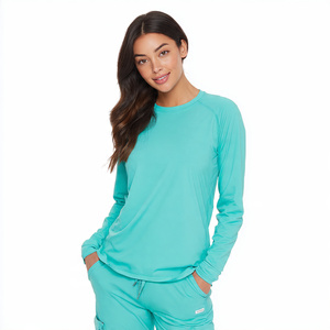 Women's Medical Hospital Nurse Under-scrub Shirt-Knitted Eco-Friendly <b>Long</b> <b>Sleeve</b> Crew Neck Tight Fit - Product Image 3