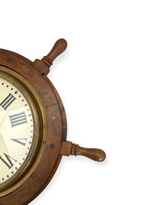 Horloge murale de style roue de bateau de 18 pouces |   Horloge murale en bois nautique pour la décoration de la maison, du bureau et de l'hôtel |   Exportation en gros - Product Image 5