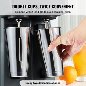 375 elettrico W X 2 Milkshake Maker 3-Speed Drink Mixer frullatore 2X820 ml tazze in acciaio inox per la casa commerciale - Product Image 3