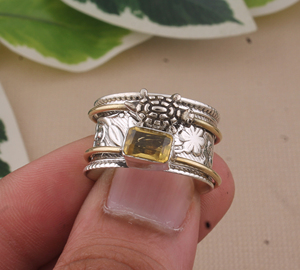 แหวนเงินแท้ 925 วินเทจ ประดับพลอยซิทรินรูปเต่า ดีไซน์สัตว์ สำหรับผู้หญิง เหมาะสำหรับงานปาร์ตี้ริมชายหาด ขายส่งจากโรงงาน - Product Image 5