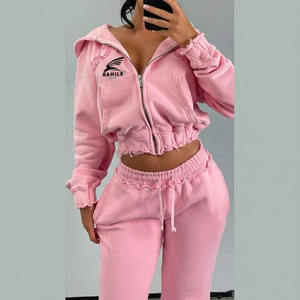 Conjunto de Ropa Deportiva para Mujer, Otoño 2026, Dos Piezas, Chaqueta con Cierre y Pantalones Deportivos - Product Image 1