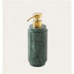 Dispensador de Jabón de Mármol Verde Natural de Alta Calidad con Bomba Dorada, Botella de Loción de Piedra Premium para Decoración de Baños de Hotel y Hogar - Product Image 1