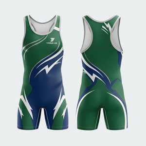 Professional Manufacturer Sublimated Wrestling <b>Singlet</b> Custom Team <b>Weightlifting</b> Lightweight Wrestling Suit For Unisex - Product Image 4