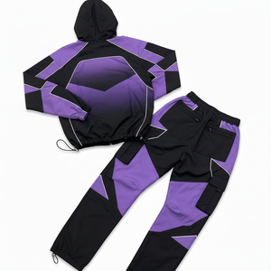 Conjunto Deportivo Informal de Verano para Hombre, Chaqueta y Pantalones Cortos, Estilo Colorido, Ropa Deportiva Esencial para Exteriores - Product Image 1