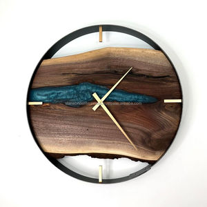 Horloge murale en bois d'acacia de qualité pour le salon, la chambre à coucher et le bureau. - Product Image 2