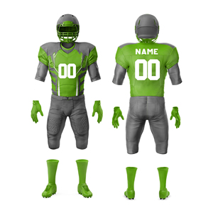 Uniformes de football américain personnalisés pour hommes - Respirants, grande taille, manches courtes, 100% polyester, personnalisables - Product Image 2