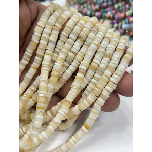 Cuentas de piedras preciosas de alta calidad para la elaboración de joyería, 17 pulgadas, nácar natural facetado, forma de disco, tamaño 7-8 mm - Product Image 1