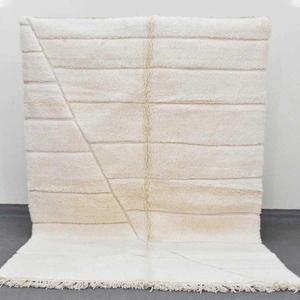 Alfombra Beni Ourain Marroquí Hecha a Mano, Alfombra Blanca Acogedora de Lana Bereber, Alfombra Anudada a Mano para Sala de Estar, Hogar ITHL - Product Image 2
