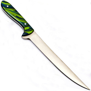 มีดแล่เนื้อสแตนเลสสั่งทำพิเศษ Burraq พร้อมปลอกหนัง ขนาดใบมีด 8 นิ้ว 10 นิ้ว ปลอดภัยสำหรับเครื่องล้างจาน - Product Image 4