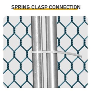 Grand poulailler métallique 13 x 10 pieds avec couverture imperméable, enclos pour volailles, lapins, chats et chiens, pour la ferme - Product Image 3