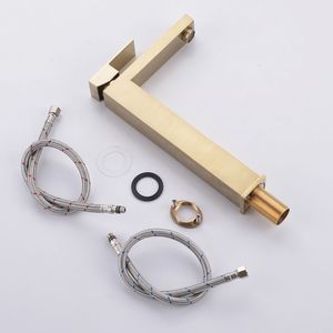 Rubinetto Moderno Monocomando Oro Spazzolato per Lavabo Bagno, Rubinetto Monoforo per Lavabo, Categoria Prodotti: Rubinetti - Product Image 1