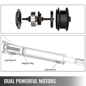 Apri Cancello Automatico Elettrico 50W per Cancelli a Battente Doppi da 5,5m, Capacità 300kg, in Alluminio - Product Image 2