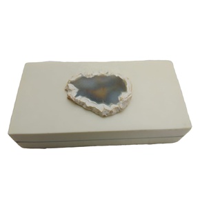 Vente en gros pierre d'agate marron nouveau Look petite boîte à bijoux en résine emballage bijoux accessoires montre boîte bijoux emballage personnalisé - Product Image 1