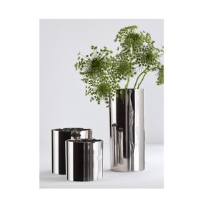Minimalist Stainless Steel <b>Tabletop</b> Vase Set with Reflective Finish for Modern Home Decorative centerpiece for farmhouse - Product Image 1