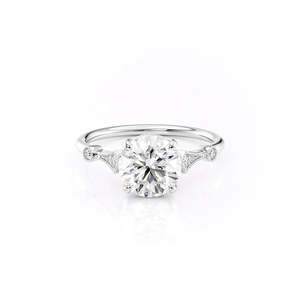 Anillo de Mujer con Diamante Moissanite de Corte Circular, Plata S925, Hilera de Pequeños Diamantes Laterales, Regalo Especial de Aniversario - Product Image 3