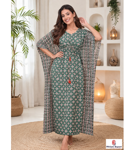 Women Printed <b>Kaftan</b> Dress Loose Fit Soft Fabric Beach Wear <b>Summer</b> Cover Up Resort Island Vacation Wholesale Supply - Product Image 2