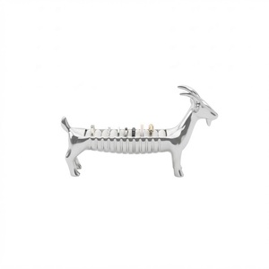 Elegante soporte para anillos con forma de reno plateado para mujer, moderno soporte de joyería con forma de ciervo cromado y organizador de escritorio para múltiples anillos - Product Image 3