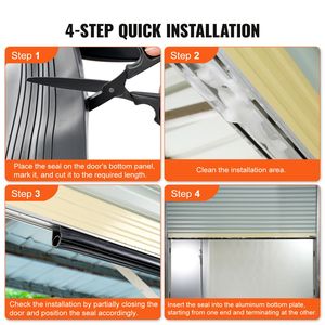 Guarnizioni Universali per Porte da Garage, Guarnizione Inferiore in Gomma a Forma di U + O-Ring, Guarnizione Impermeabile per Soglia - Product Image 5