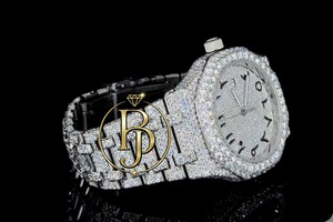 Montre à quartz carrée de luxe Briva pour homme, bracelet en acier inoxydable, sertie de diamants, étanche 10 bars, calendrier jour/date, écologique - Product Image 4