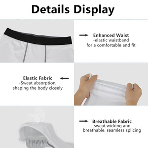 Customizable Men's Compression Leggings Quick Dry Solid Color Men's Workout Running Tights With Custom Brand Logo - Product Image 4