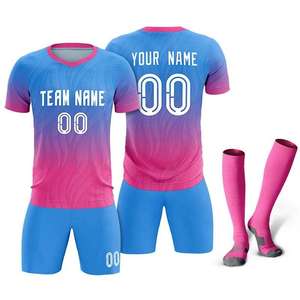 Custom Purple Yellow Soccer Jersey Set V-Neck Short Sleeve Sublimated Breathable Unisex Adult Team Apparel - Product Image 1