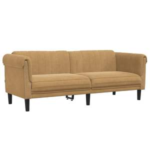 Solid Wood <b>Medium</b> Living Room Set in <b>Brown</b> Velvet Plywood Elegant <b>Brown</b> Velvet Sofa Set - Product Image 6