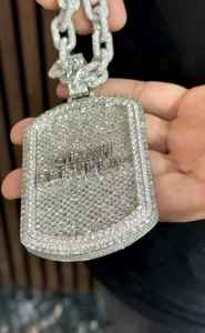 Colgante de Moissanita VVS1 Esmeralda y Redonda, Plata de Ley 925, Estilo Hip Hop, Colgante con Letra Inicial del Nombre, Estilo Iced Out - Product Image 3