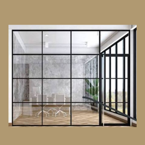 Puerta de Aluminio Ultra Delgada de 3-4 Paneles con Vidrio Transparente Panorámico, Moderna, para Cocina, Interior, con Acabado de Superficie - Product Image 3