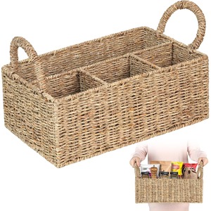 Wicker <b>Storage</b> <b>Baskets</b> 4 Section Handmade <b>Storage</b> <b>Basket</b> Wholesale eco-friendly Made in Viet Nam - Product Image 1