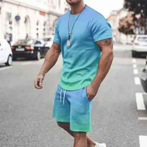 Men's Acid Wash <b>Twin</b> <b>Set</b> T Shirt and Shorts Wholesale Heavy Cotton Oversized Two Piece Streetwear Matching <b>Set</b> New Design - Product Image 2