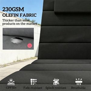 Set di due cuscini neri per sedie reclinabili da esterno, solo cuscini pieghevoli per sedie - Product Image 2