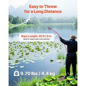 Desmalezador manual para plantas acuáticas de lagos y estanques, con cuchillas de acero de alta resistencia, 62 pulgadas de ancho máximo de corte, cortador afilado y rastrillo en una sola herramienta - Product Image 6