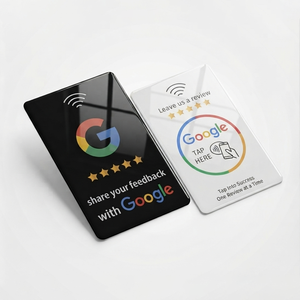 บัตรของขวัญ Google Review RFID NFC F08 Classic 1K Mini Tag สีน้ำเงินดำ ลายดาว พร้อมดีไซน์ Tap Here สำหรับรีวิวธุรกิจ - Product Image 3