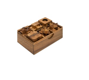 Juego de Rompecabezas de Madera Hecho a Mano 6 en 1, Juego de Ingenio para Adultos y Niños, Rompecabezas de Madera 3D Educativos de Lógica y QI - Product Image 1