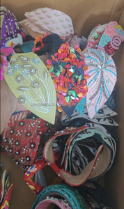 Pickleball <b>Beaded</b> <b>Headband</b> Elegant Fashion Unisex <b>Beaded</b> Fabric Embroidered Print Knotted Wide <b>Headband</b> Head Wrap Striped Ribbon - Product Image 2