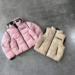 Chaqueta Acolchada Personalizada Unisex Informal con Logotipo Frontal, Chaqueta de Invierno Acolchada de Algodón, Chaqueta Negra Acolchada para Hombre - Product Image 2