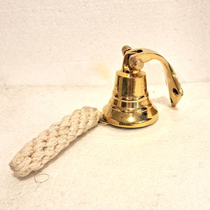 Campana de barco de aluminio con acabado dorado, latón macizo, barco marino marítimo, cena escolar, recepción, campana de barco para el hogar, hecha en la India - Product Image 4