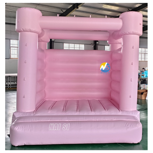 Château gonflable rose pastel pour tout-petits à prix abordable, en PVC durable, idéal pour les fêtes en intérieur - Product Image 3