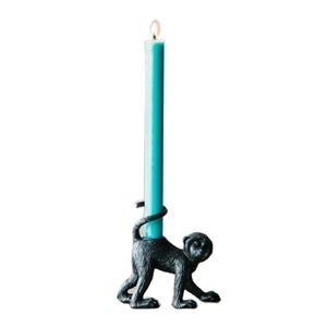 Portavelas de Metal con Diseño Creativo de Mono, Soporte Decorativo para Velas Cónicas con Forma de Animal, Centro de Mesa Artístico para el Hogar Moderno - Product Image 1