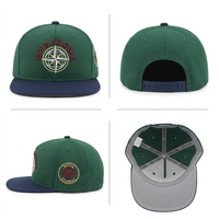Casquette de baseball 5 panneaux en sergé 100 % coton, bicolore, pour sports de plein air, personnalisable avec logo brodé 3D – Vente en gros