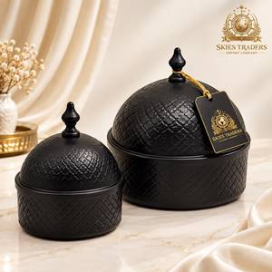 Matte Black Textured Casserole Dish Set With Dome Lid Thermal <b>Food</b> <b>Warmer</b> Hot Pot Serving Bowl <b>For</b> Hotel Restaurant Tableware - Product Image 1