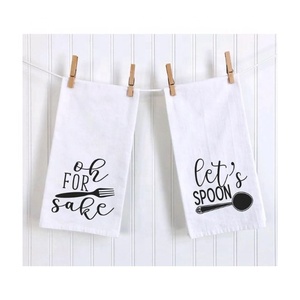 Venta directa de fábrica bordado rojo envío rápido OEM ODM útil impermeable 100% algodón orgánico 18x18 "Toalla de cocina de Golf - Product Image 5