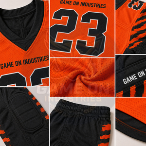 Ensemble d'uniformes de football américain personnalisés, maillot en mesh respirant, pantalon rembourré, vêtements de sport pour équipe, vêtements de performance pour entraînement et matchs - Product Image 6