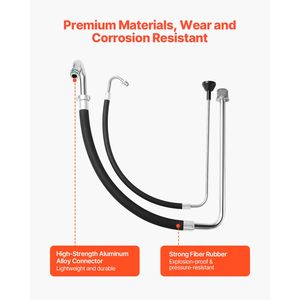Set di Tubi di Aspirazione e Linee di Riflusso per Camion, in Lega di Alluminio Nera, Componenti per Spruzzatori di Vernice in Gomma - Product Image 3