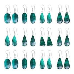 Pendientes de Piedra de Malaquita Natural en Oferta, Hermosos Pendientes con Forma de Gota, Joyería de Piedras Preciosas para Mujer, Venta al por Mayor - Product Image 1