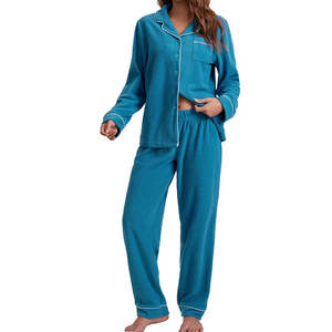 Conjunto de Pijama Térmico de Seda y Algodón Suave para Mujer, Elegante Conjunto de 2 Piezas, Informal, para Verano, Otoño y Primavera, Vestido de Dormir Ligero, OEM - Product Image 6