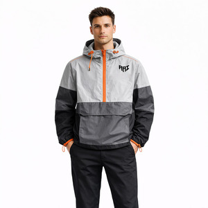 <b>Mens</b> Anorak <b>Jacket</b> Hooded Windbreaker Lightweight Streetwear Y2K <b>Pullover</b> Outdoor Outerwear Wholesale <b>Men's</b> <b>Jackets</b> - Product Image 1