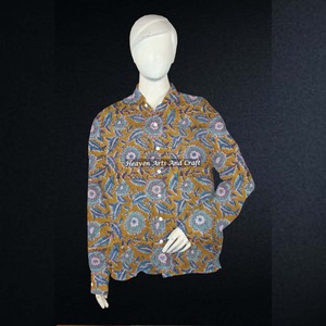 Camisa de Moda Boho para Mujer a Precios Accesibles, Camisa de Manga Larga con Estampado de Bloques, Camisa de Moda Gitana con Estampado de Bloques Hecho a Mano - Product Image 5